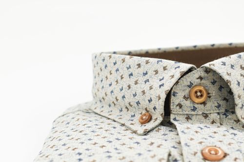 Dessin hemd Beige/Bruin/Blauw
