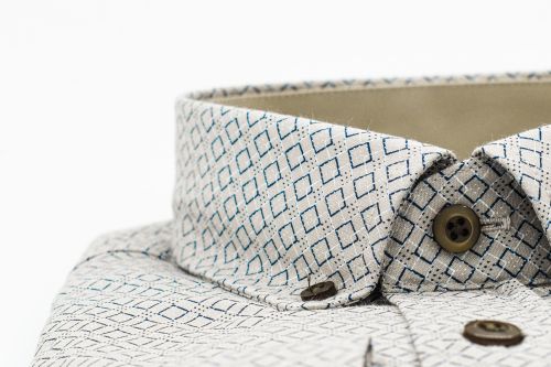 Dessin hemd Beige/Marine/Wit