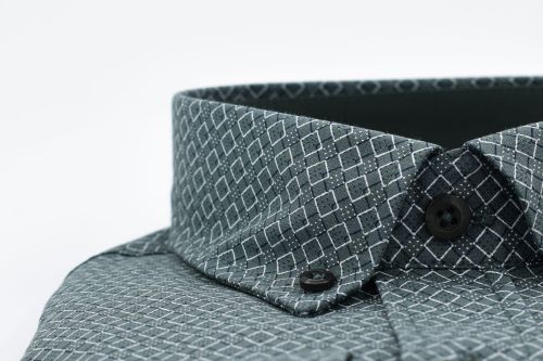 Dessin hemd Groen/Marine/Wit