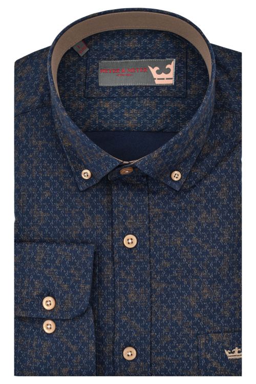 Alternative view of Dessin hemd Marine/Bruin