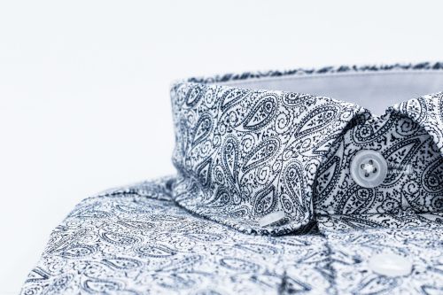 Dessin hemd Wit/Marine