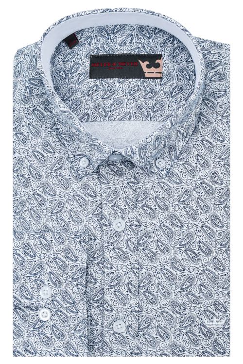 Alternative view of Dessin hemd Wit/Marine