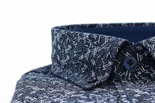 Dessin hemd Marine/Lichtblauw