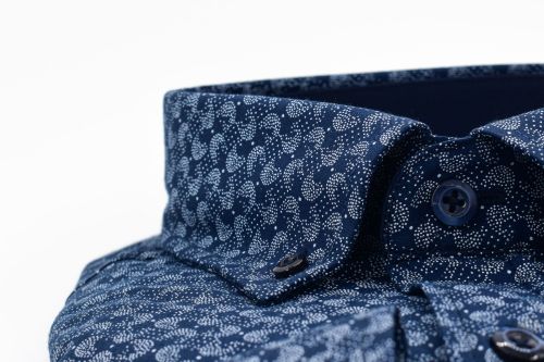 Dessin hemd Marine/Wit