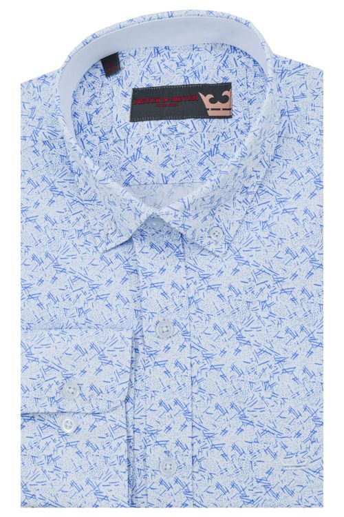 Alternative view of Dessin hemd Wit/Lichtblauw
