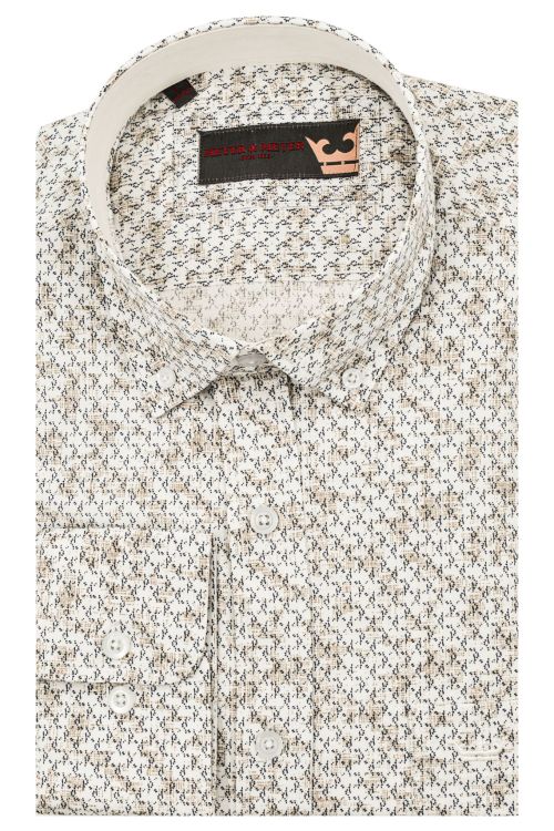 Alternative view of Dessin hemd Wit/Beige