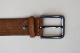 Herenriem-Suede-Cognac