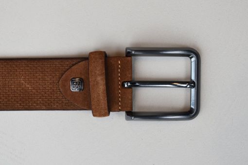 Herenriem-Suede-Cognac