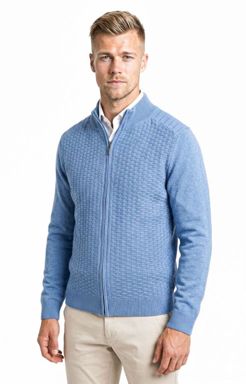 Vest Katoen Waffle Lichtblauw