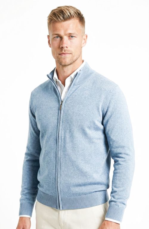 Vest Katoen Lichtblauw