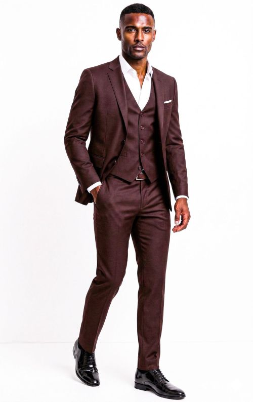 Alternative view of Kostuum Bordeaux 2 of 3-Delig