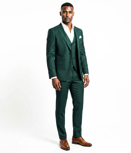 Alternative view of Kostuum Donkergroen2 of 3-Delig