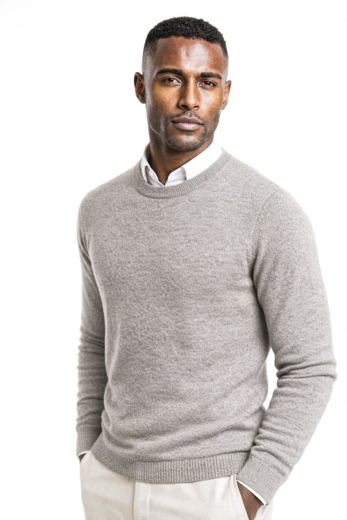 R-hals merino-wol Stone