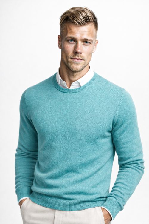 R-hals merino-wol Wintermint