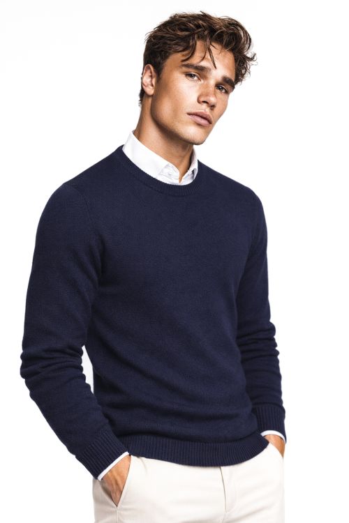 R-hals merino-wol Marine