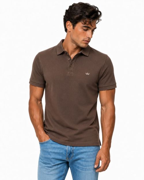 Polo Korte Mouw Bruin
